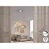Sabah 1 Light Wood Pendant - White