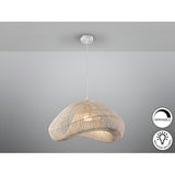 Sabah 1 Light Wood Pendant - White