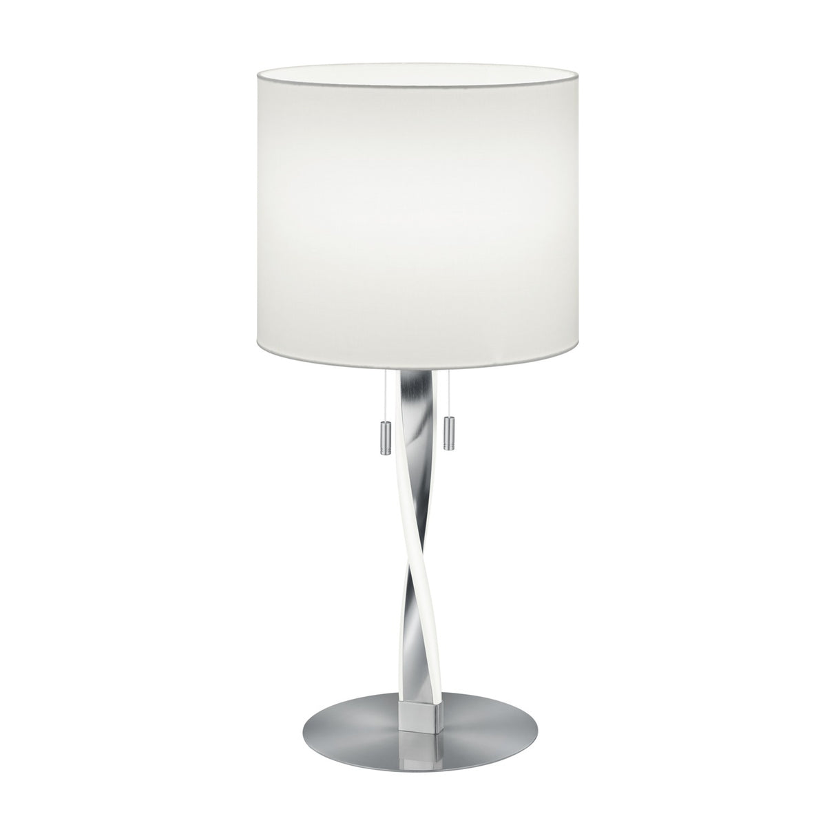 Nandor LED Fabric Table Lamp – Satin Nickel