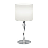 Nandor LED Fabric Table Lamp – Satin Nickel