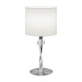 Nandor LED Fabric Table Lamp – Satin Nickel
