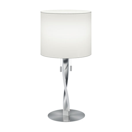 Nandor LED Fabric Table Lamp – Satin Nickel