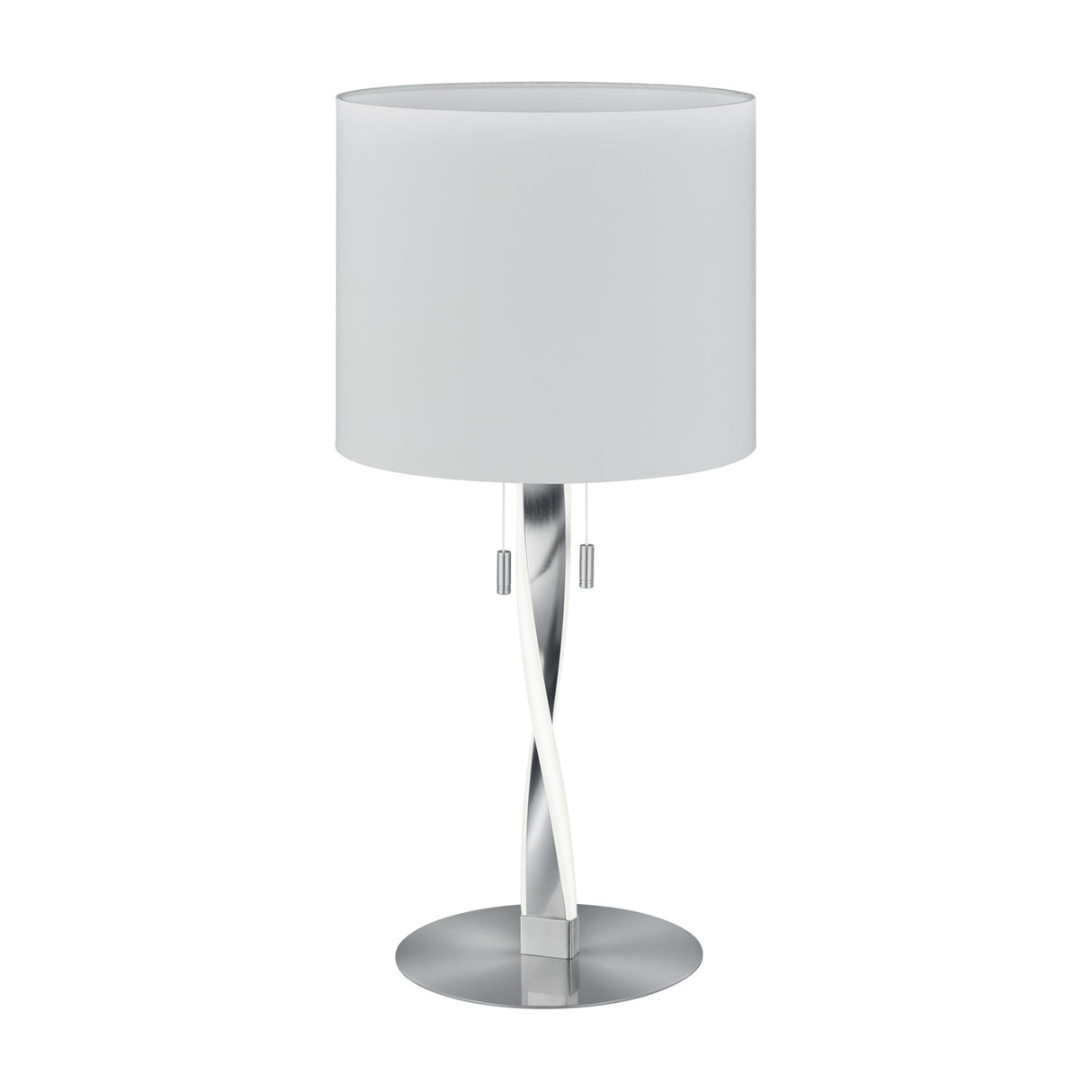 Nandor LED Fabric Table Lamp – Satin Nickel