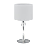 Nandor LED Fabric Table Lamp – Satin Nickel