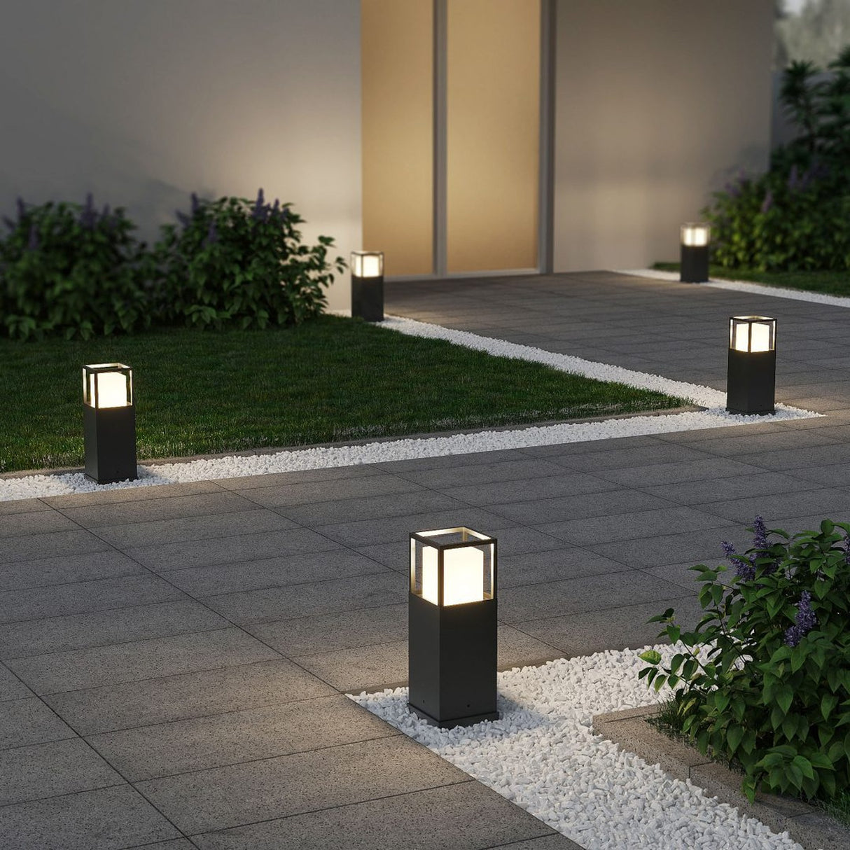 Witham LED Lantern 40cm Outdoor Lamp Post – Anthracite