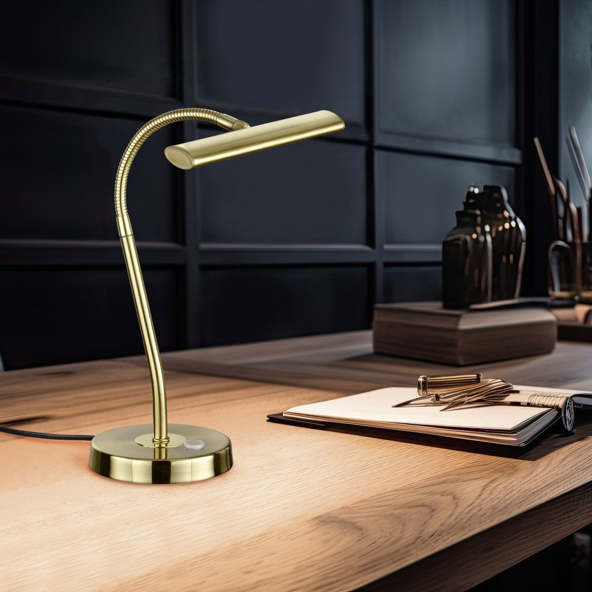 Curtis LED Table Lamp – Satin Brass