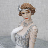 Gatsby Girls Evelyn Sitting Flapper Resin Figurine - Silver