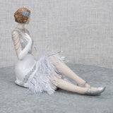Gatsby Girls Evelyn Sitting Flapper Resin Figurine - Silver
