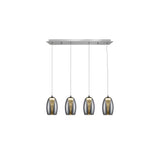 Nebula 4 Light LED Glass Bar Pendant 20W 3000K - Transparent
