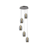 Nebula 5 Light LED Glass Cluster Pendant 25W 3000K - Transparent