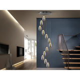 Nebula 12 Light LED Glass Cluster Pendant 60W 3000K - Chrome