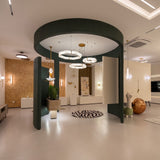 Vireon LED Triple Ring Alabaster Chandelier - Bronze