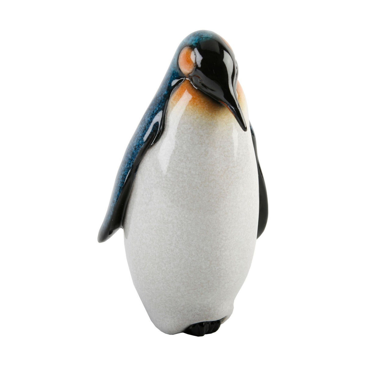 Polished Stone Effect Resin Penguin Figurine 20cm - White