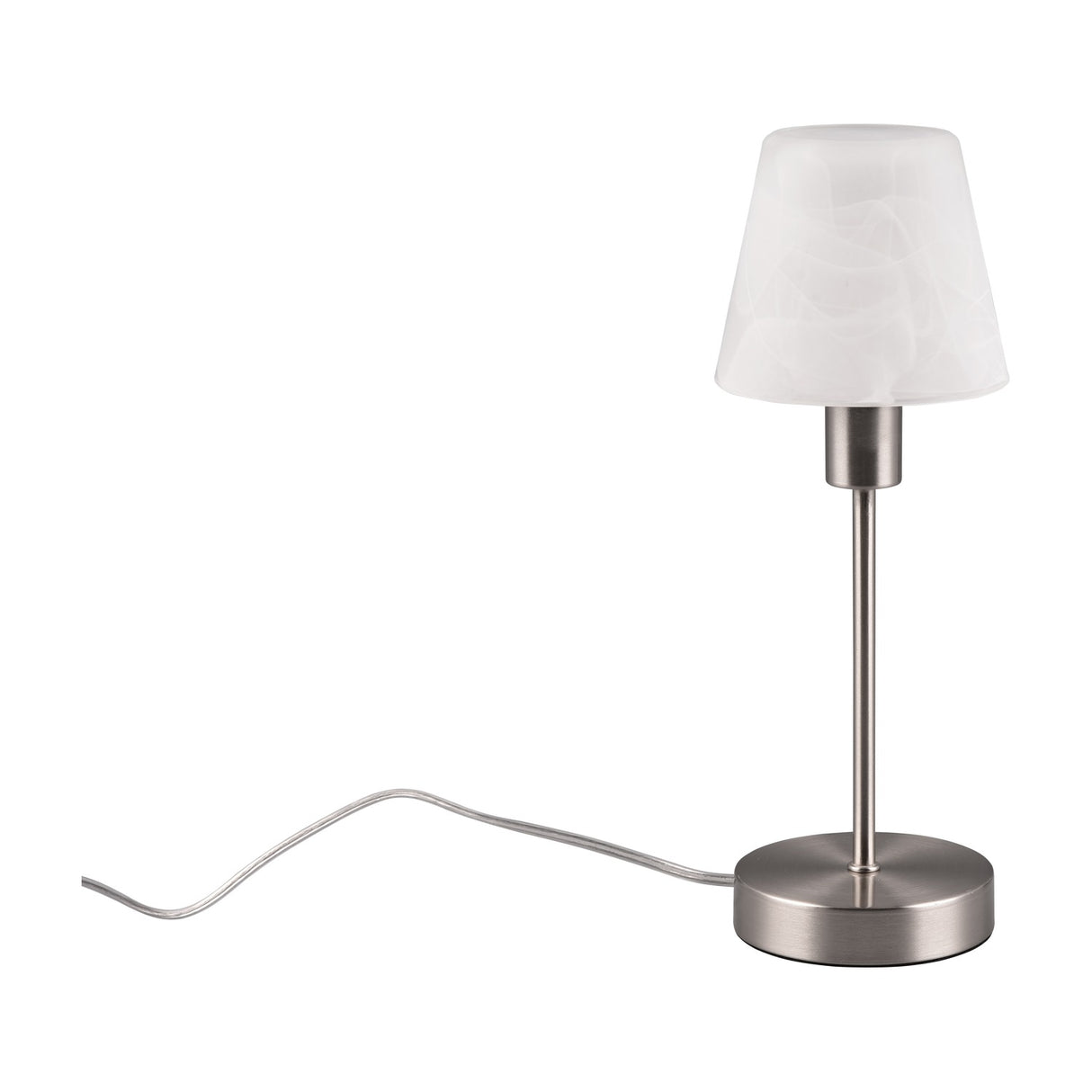 Luis II Glass Table Lamp – Satin Nickel
