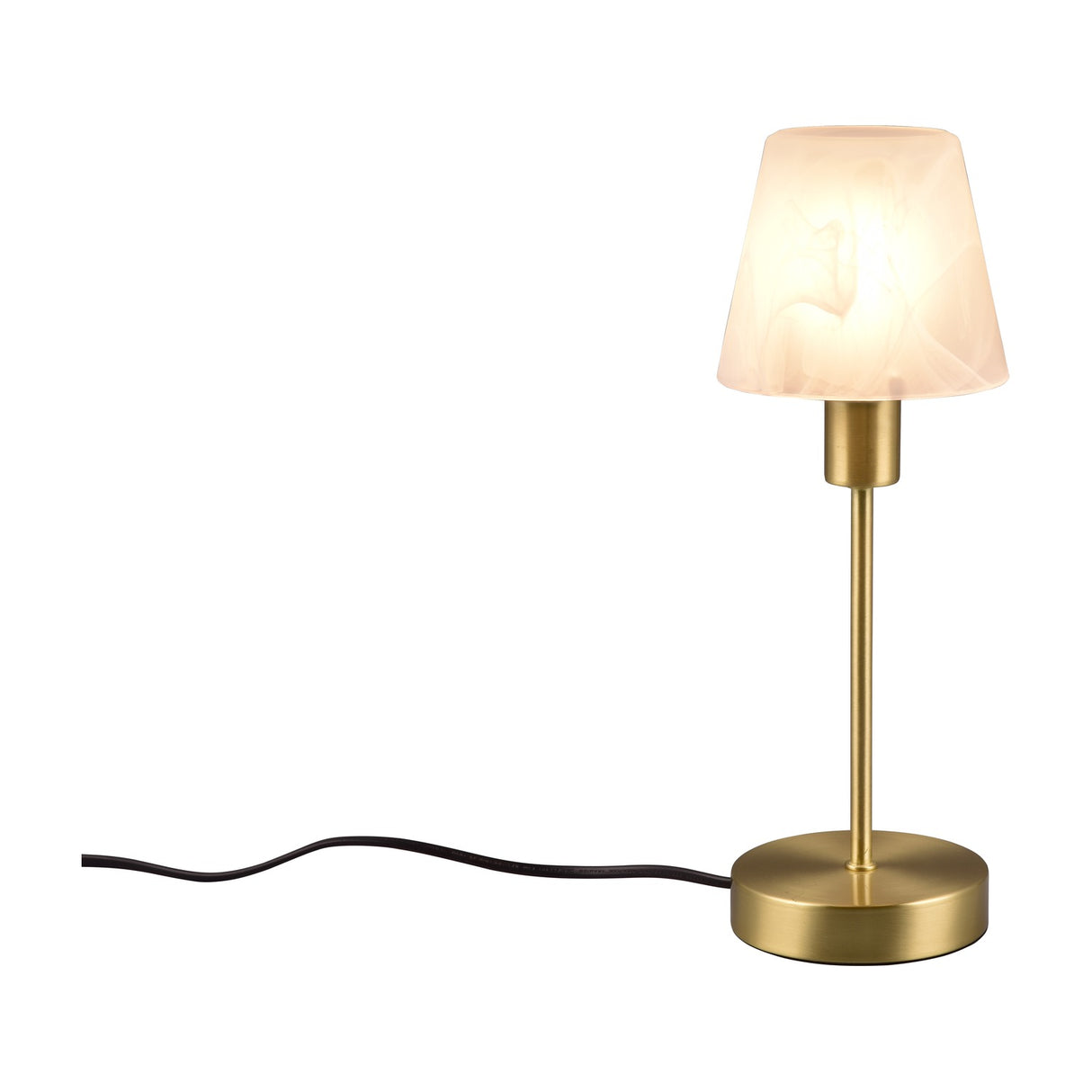 Luis II Glass Table Lamp – Satin Brass