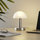 Fynn II Glass Table Lamp – Satin Nickel