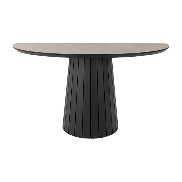 Koria Console Table - Stone and Black