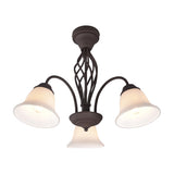 Rustica 3 Light Glass Ceiling Light – Rust