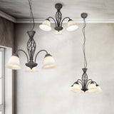Rustica 3 Light Glass Ceiling Light – Rust