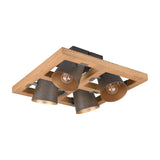 Bell 4 Light Wooden Ceiling Light – Antique Nickel