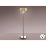 Tiara Glass Floor Lamp - Chrome/Gold