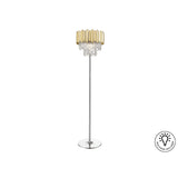 Tiara Glass Floor Lamp - Chrome/Gold