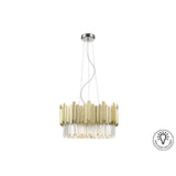 Tiara 6 Light Glass Chandelier - Gold