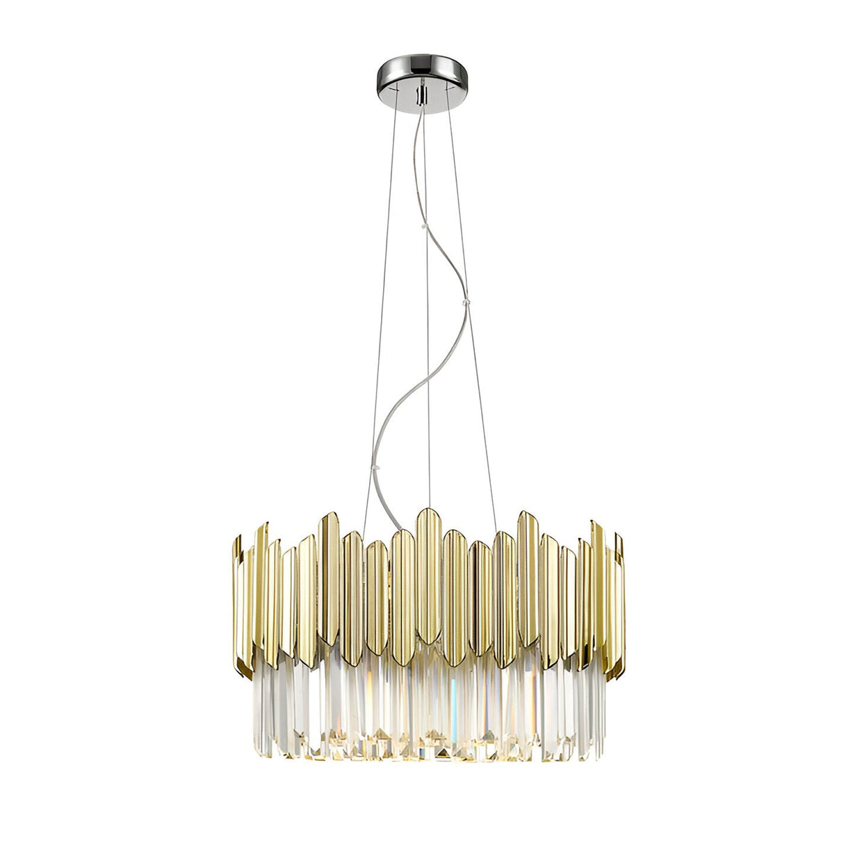 Tiara 6 Light Glass Chandelier - Gold