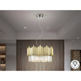 Tiara 6 Light Glass Chandelier - Gold