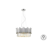 Tiara 6 Light Glass Chandelier - Chrome