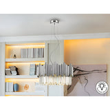 Tiara 6 Light Glass Chandelier - Chrome