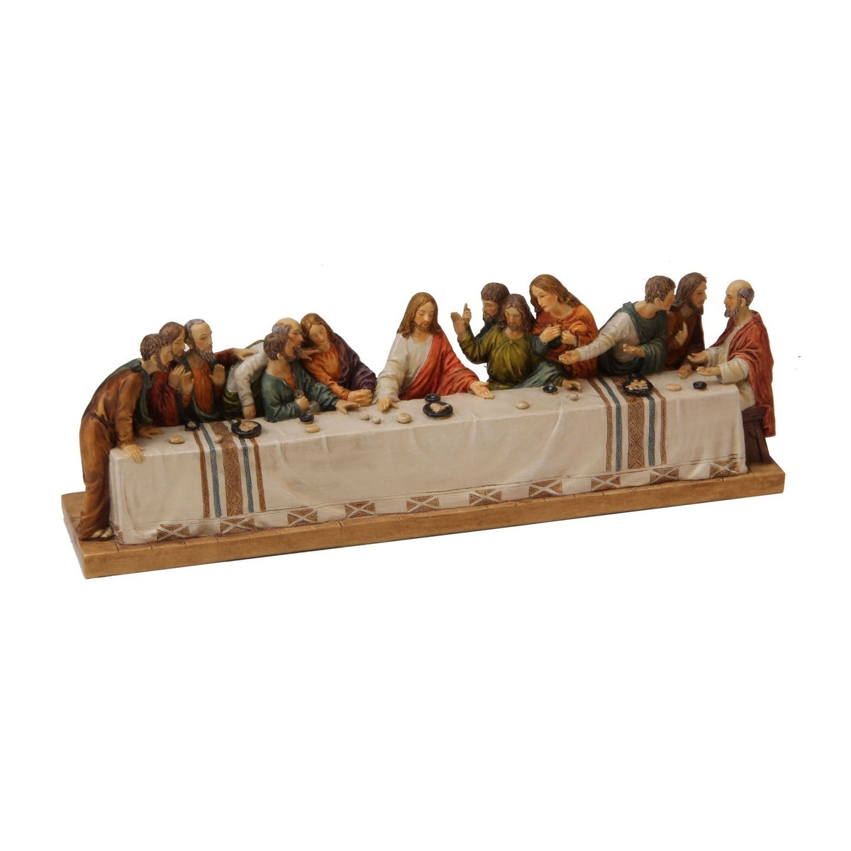 Last Supper Hand Painted Religious Resin Figurine - Brown