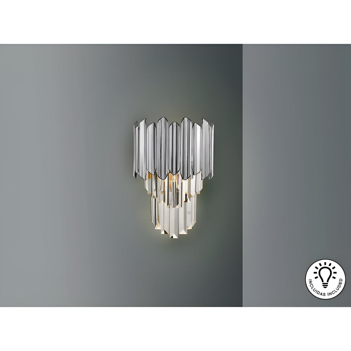 Tiara LED Wall Light 10W 3000K - Transparent/Chrome