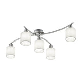 Garda 5 Light Glass Ceiling Light – Satin Nickel