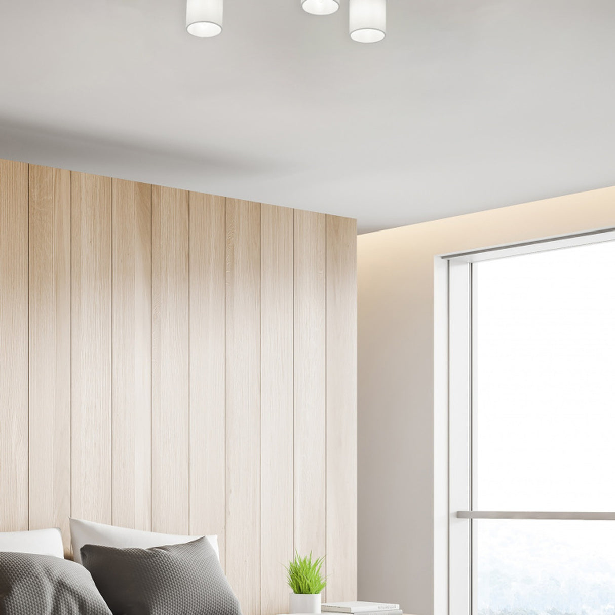 Garda 5 Light Glass Ceiling Light – Satin Nickel