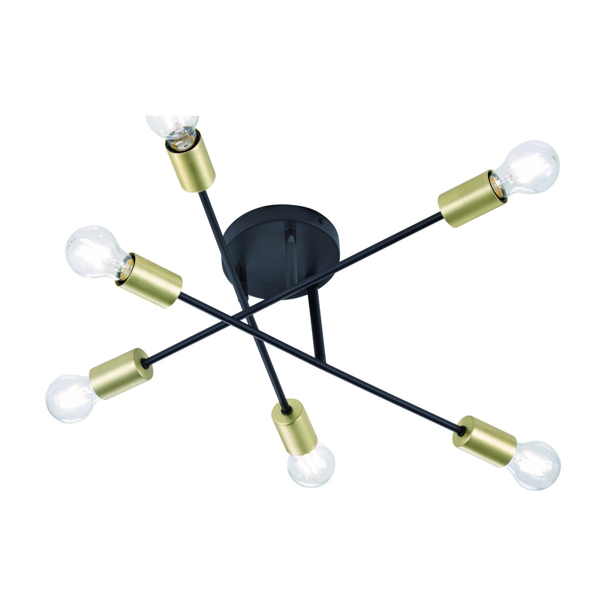 Cross 6 Light Chandelier – Matt Black
