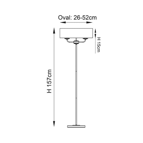 Castdon 2 Light Floor Lamp - Nickel & White