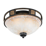 Quinta 2 Light Glass Ceiling Light – Rust