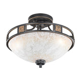 Quinta 3 Light Glass Ceiling Light – Rust