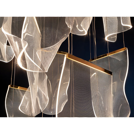 Velos 14 Light Dimmable LED Cluster Pendant - Rose Gold (With Remote Control)