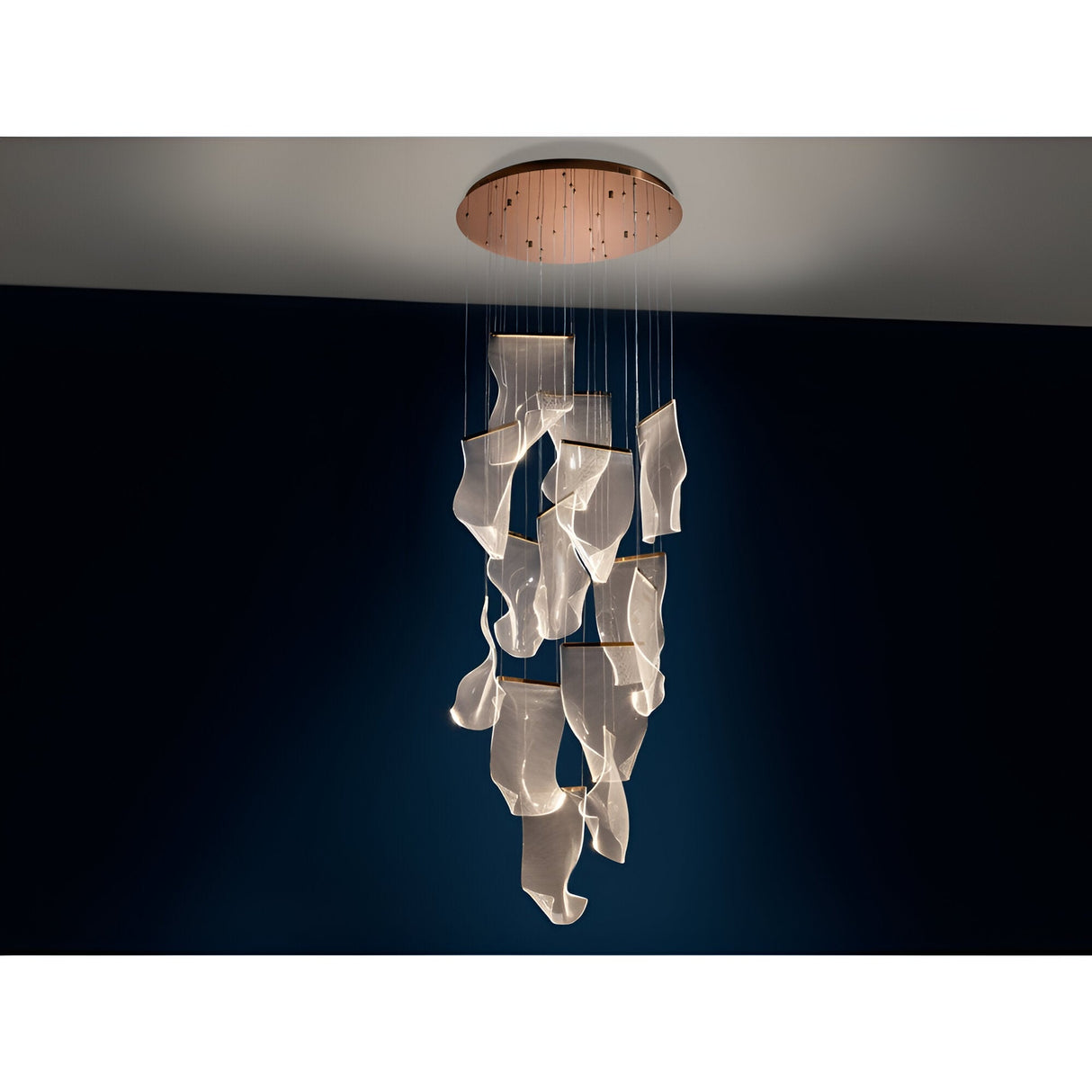 Velos 14 Light Dimmable LED Cluster Pendant - Rose Gold (With Remote Control)