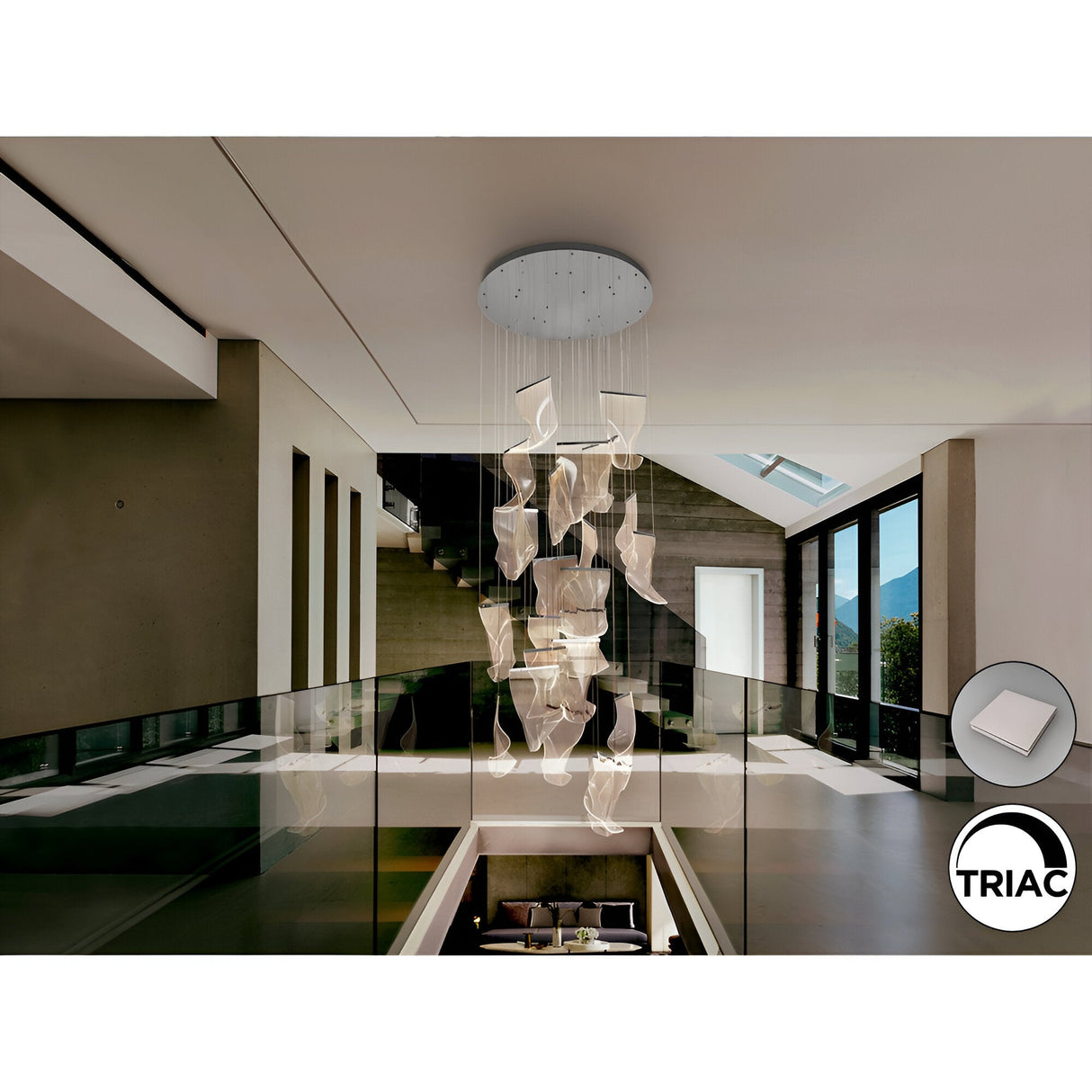 Velos 24 Light Dimmable LED Cluster Pendant - Rose Gold (With Remote Control)