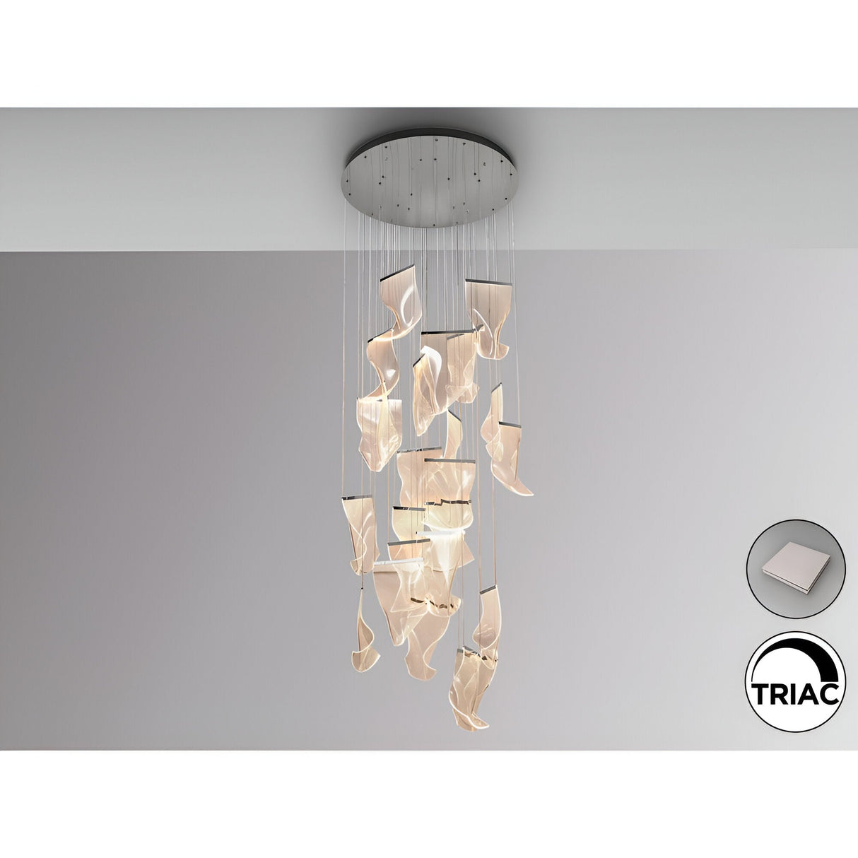 Velos 24 Light Dimmable LED Cluster Pendant - Rose Gold (With Remote Control)
