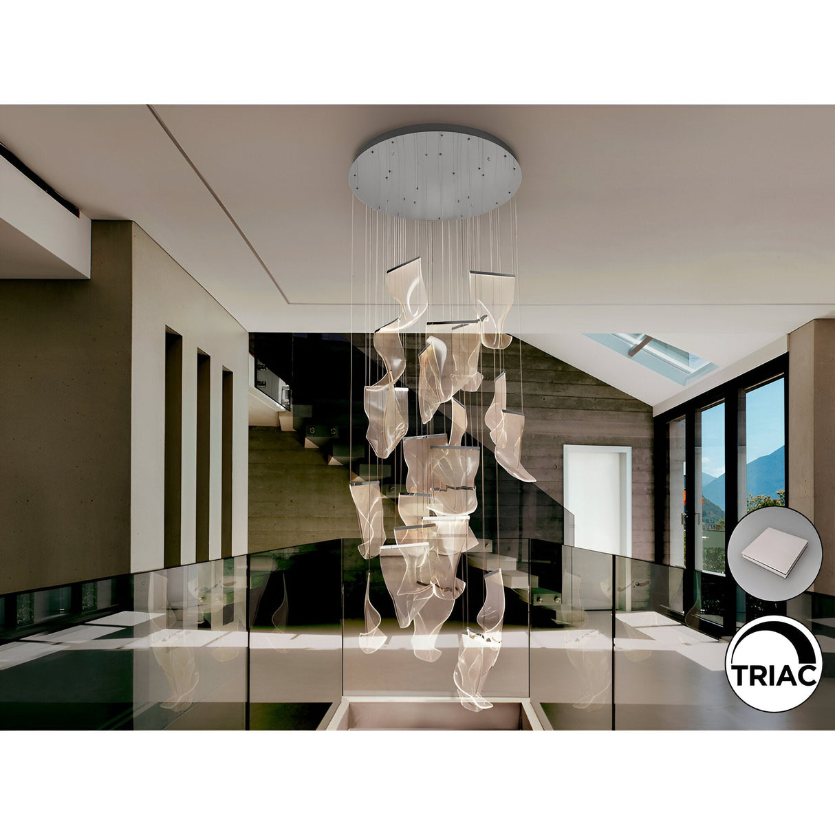 Velos 24 Light Dimmable LED Cluster Pendant - Rose Gold (With Remote Control)