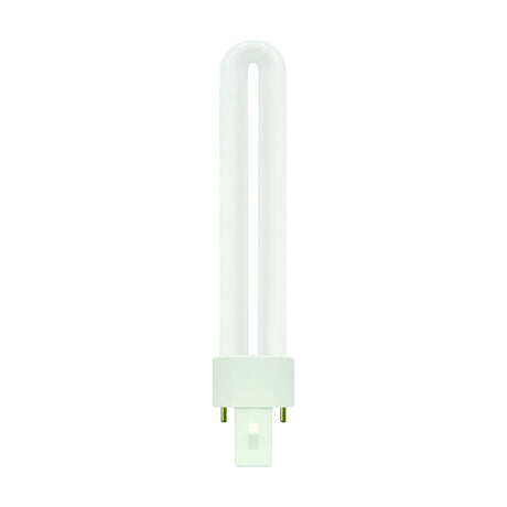 Bona-S G23 7W compact fluorescent light bulb in opal white finish with two-pin cap, cool white 4000K, shown upright on a plain white background.