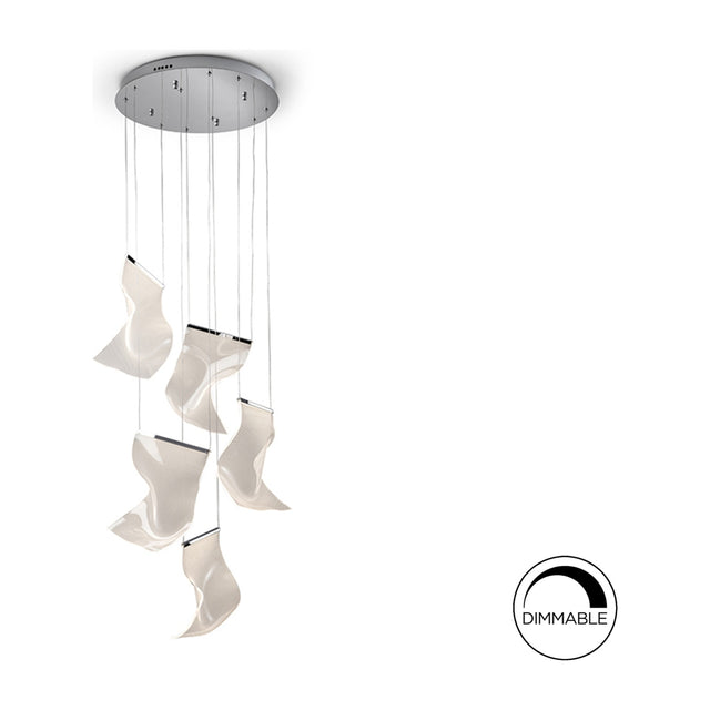 Velos 5 Light LED Pendant - Chrome
