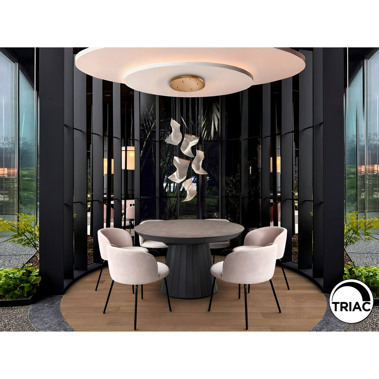 Velos 5 Light Dimmable LED Cluster Pendant 25W 3000K - Rose Gold