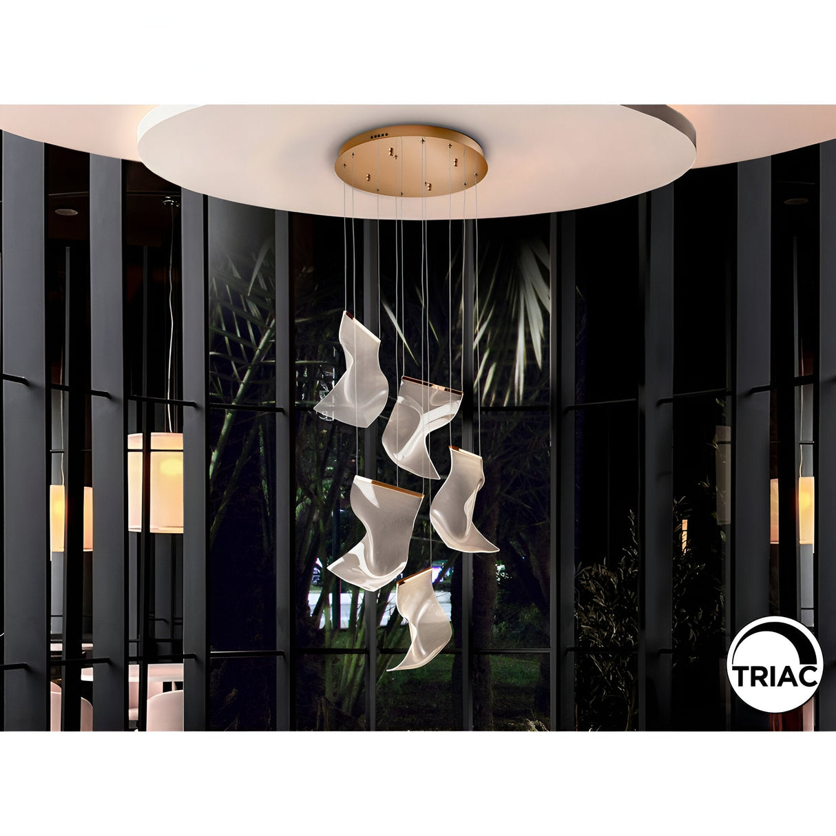 Velos 5 Light Dimmable LED Cluster Pendant 25W 3000K - Rose Gold