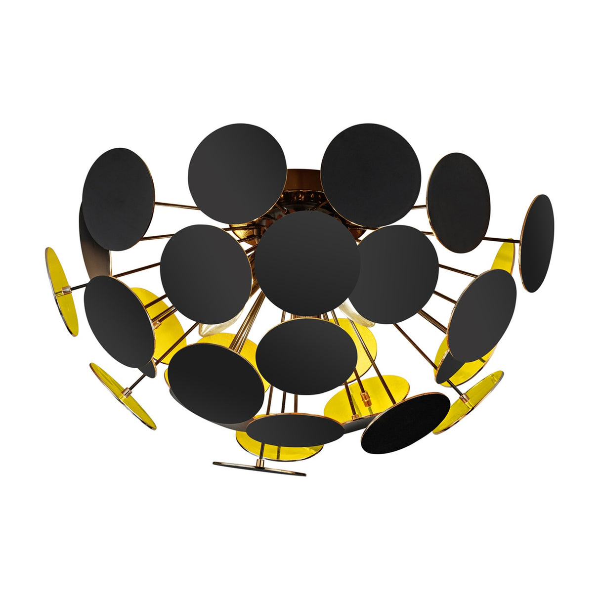Discalgo 3 Light Dome Ceiling Light – Matt Black