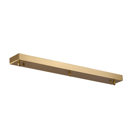 The Nalyra 60cm Rectangle Canopy in Natural Brass is a long, rectangular wall-mounted light fixture, shown here against a plain white background.